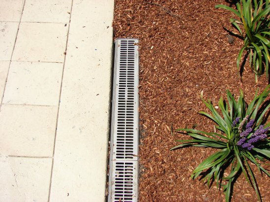 Channel Drain at Patio Edge