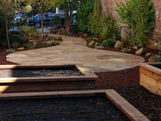 Flagstone and Vegetable Boxes