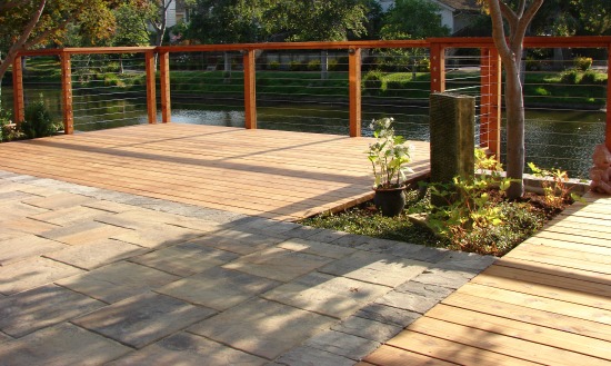 Redwood Deck with Feeney Wire Railing