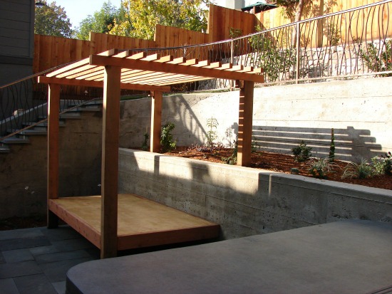 Custom Daybed in Landscaped Backyard 