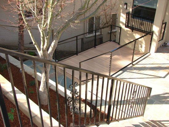 Iron Handrail and Trex Decking 