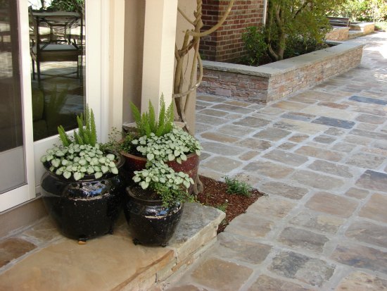 Pots and Stone Patio 