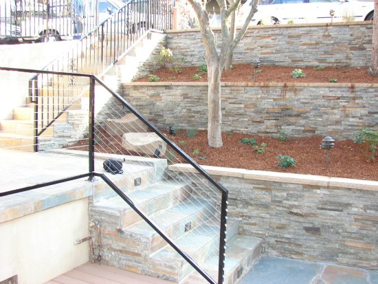 Ledge Stone Panels over CMU Retaining Walls