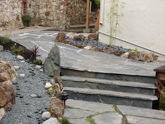 Dry Creek Bed to Left of Stairs