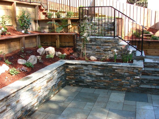 Stone Wall and Bluestone Patio 