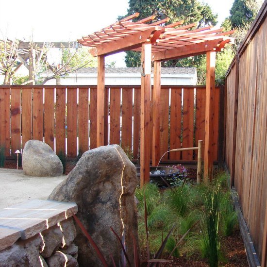 Custom Trellis and Redwood Fence 