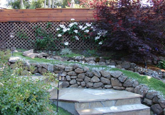 Dry Stacked Stone Garden Wall