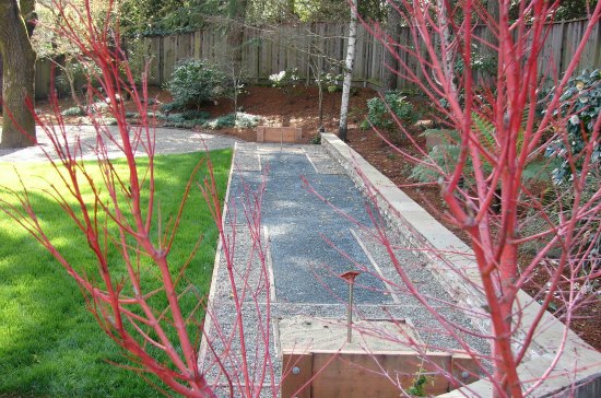 Landscaped Backyard with Horseshoe Pit Landscaped Backyard with Horseshoe Pit
